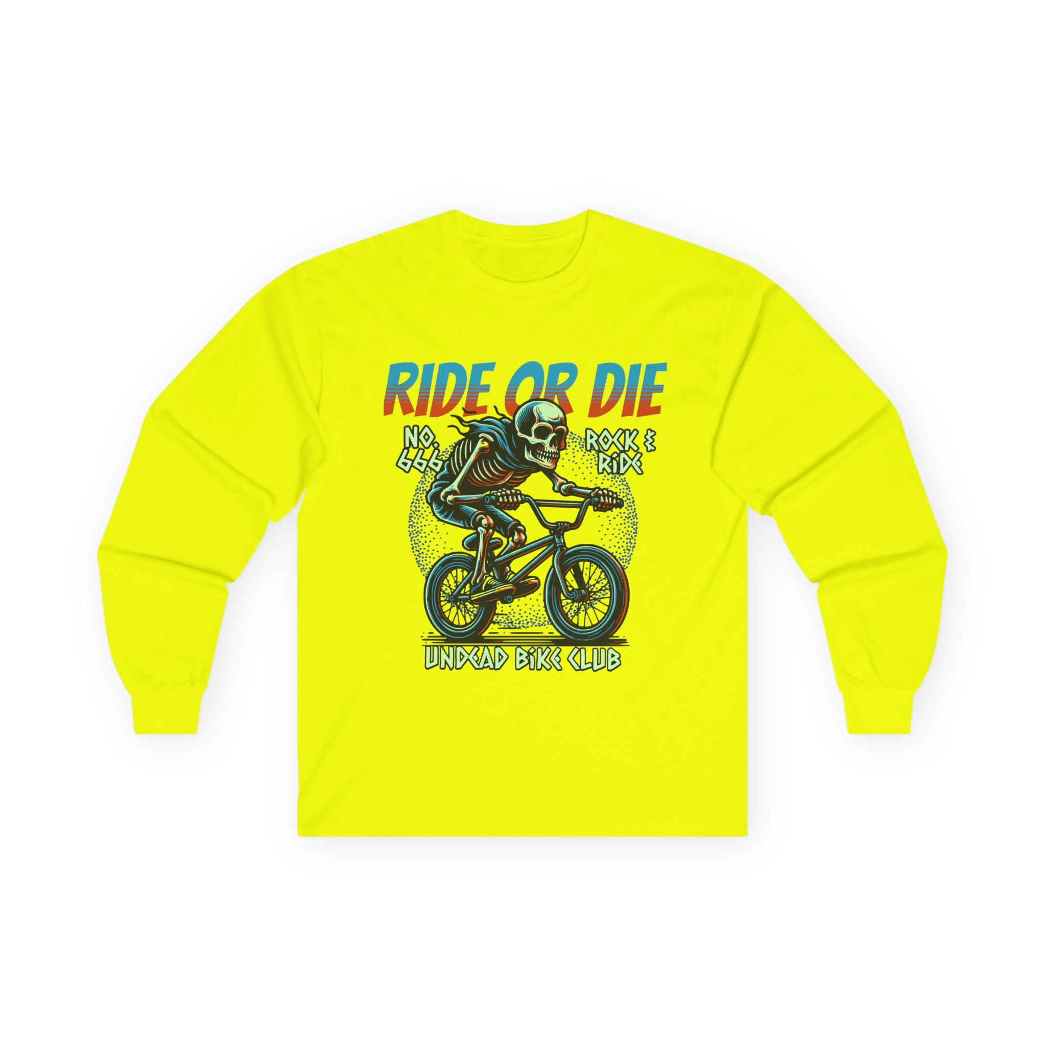 Ride Or Die - Unisex Cotton Long Sleeve Tee (Front) - Damned Threads